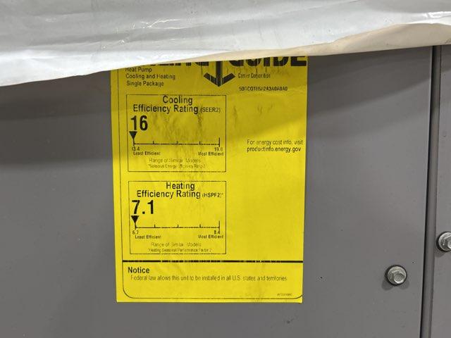 4 Ton Two-Stage Convertible Packaged Heat Pump Unit, 16 SEER2, 208-230/60/1, R410A