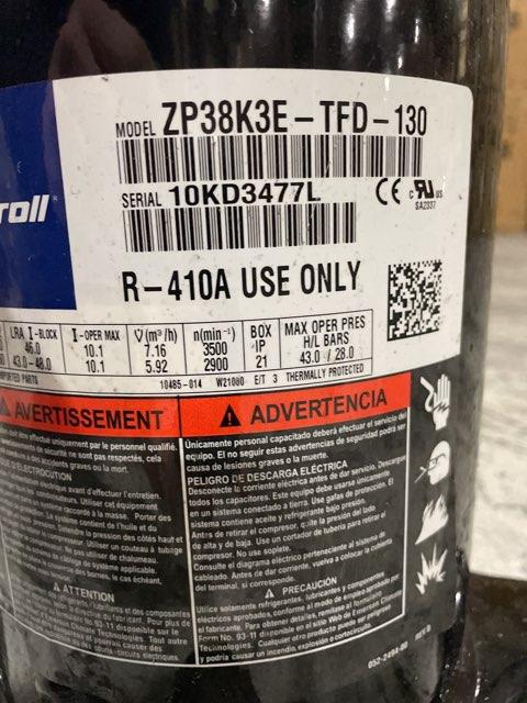 3 Ton Single-Stage AC Scroll Compressor 380-460/50-60/3 R410A
