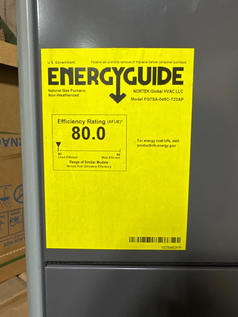 45,000 BTU Single-Stage Upflow/Horizontal ECM Multi Speed Gas Furnace 80% AFUE 115/60/1 CFM: 1350
