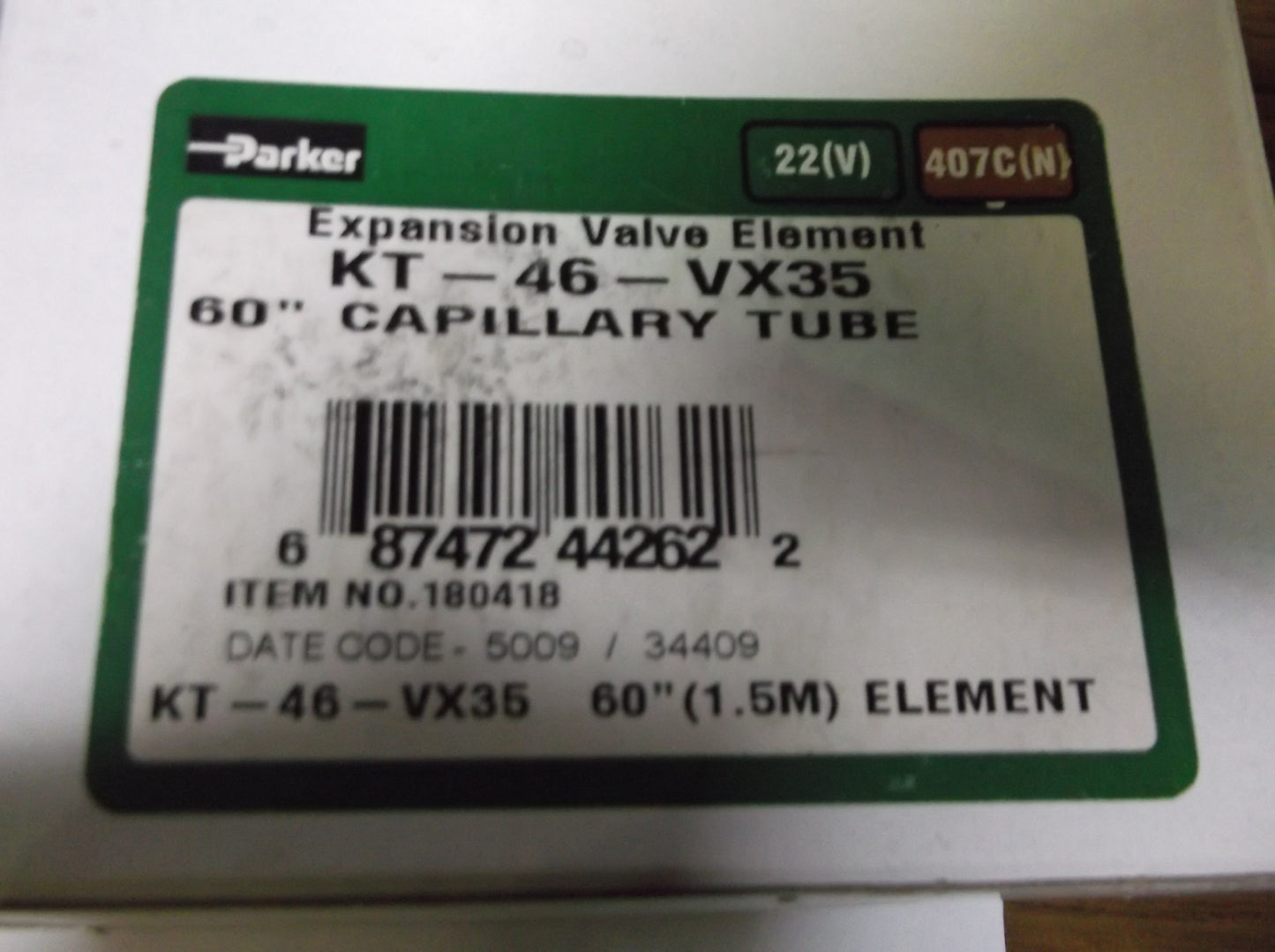 EXPANSION VALVE ELEMENT 60" CAPILLARY TUBE