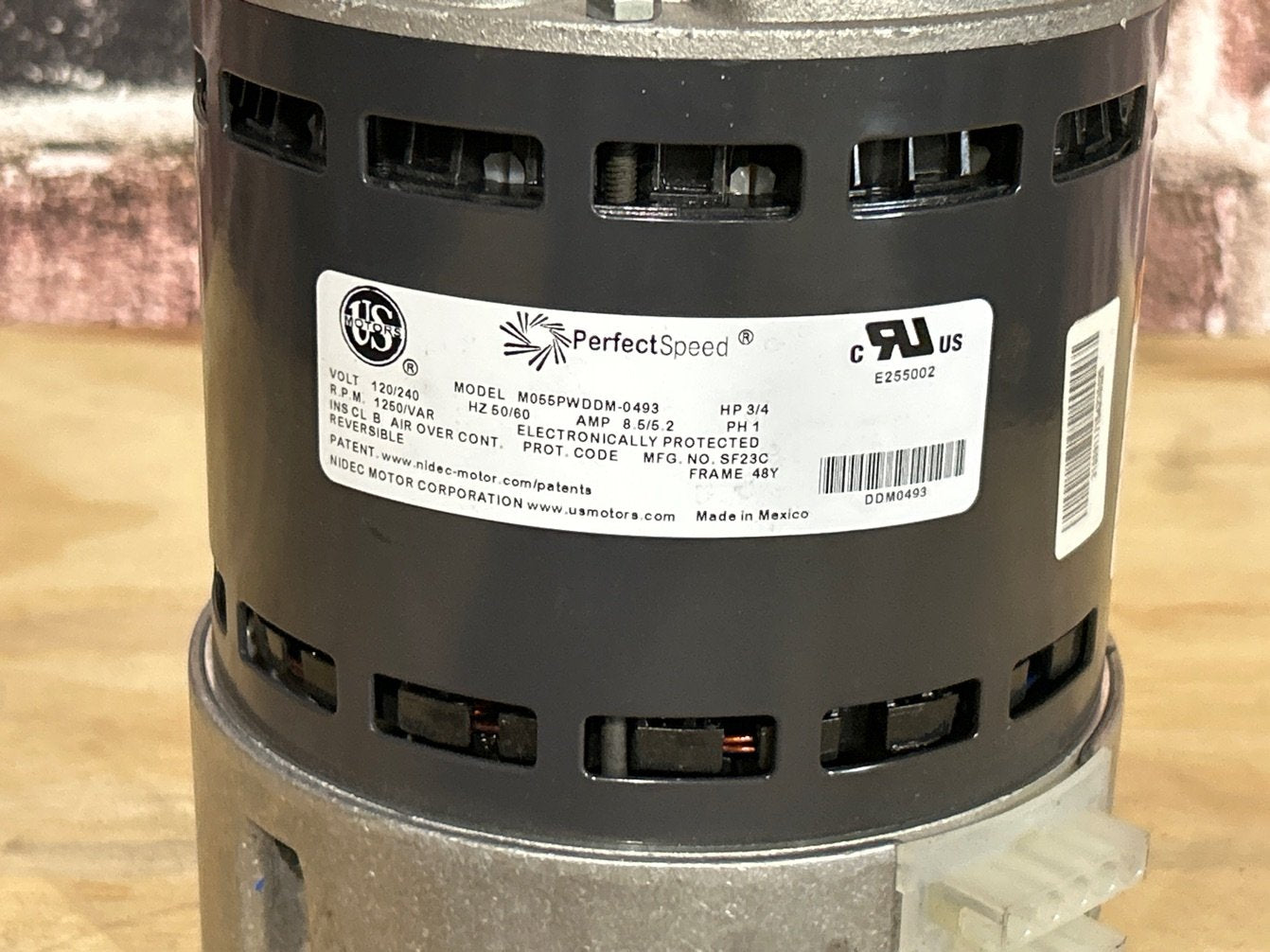 3/4 HP Blower Motor 120/240/50/60/1 1250 Rpm Variable Speed
