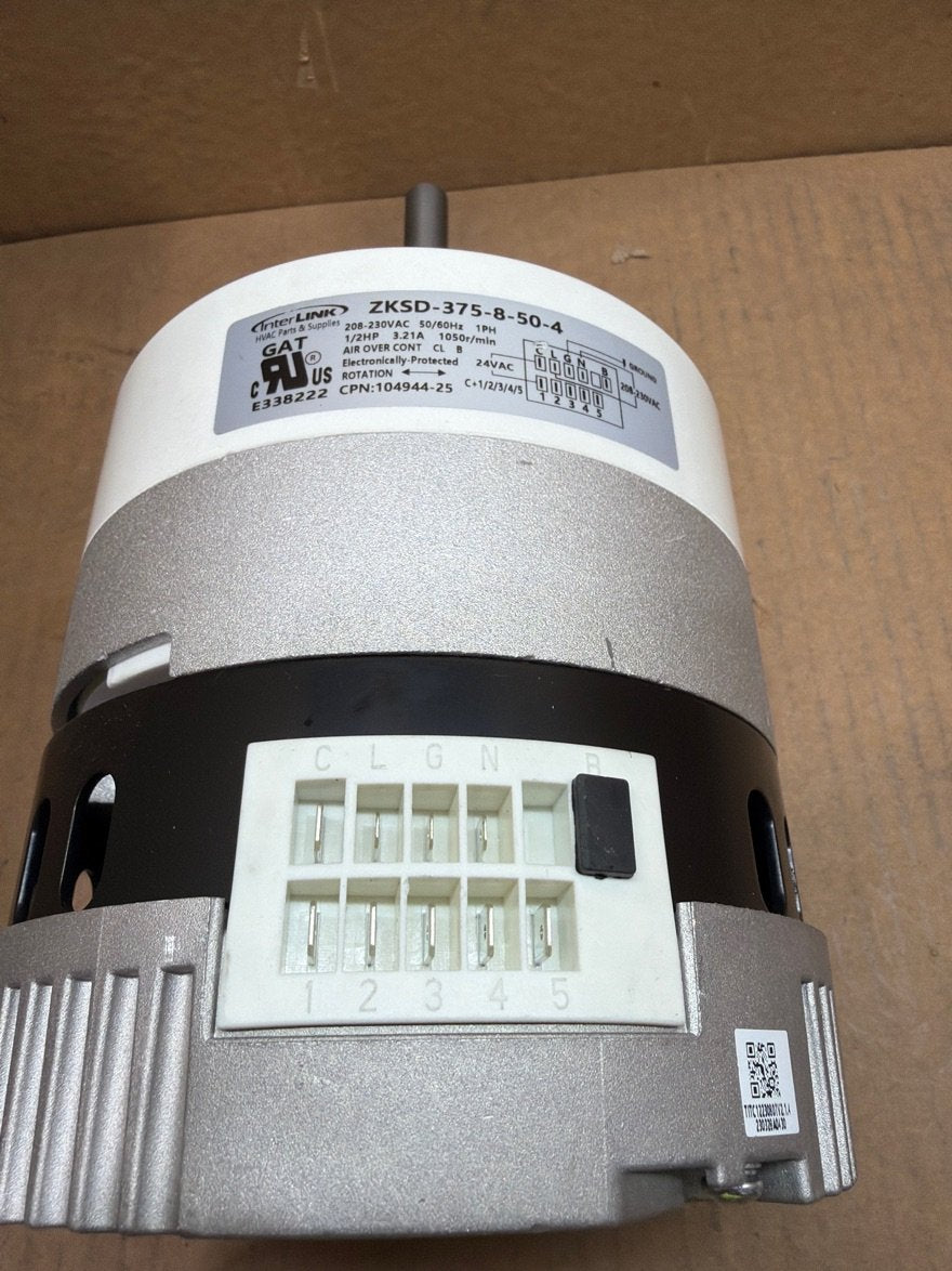 1/2 HP ECM Blower Motor 208-230/50-60/1 1050 Rpm 1 Speed