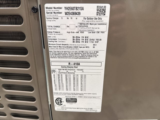 5 Ton Two-Stage Split-System Heat Pump 208-230/60/1 R410A 14.3 SEER2