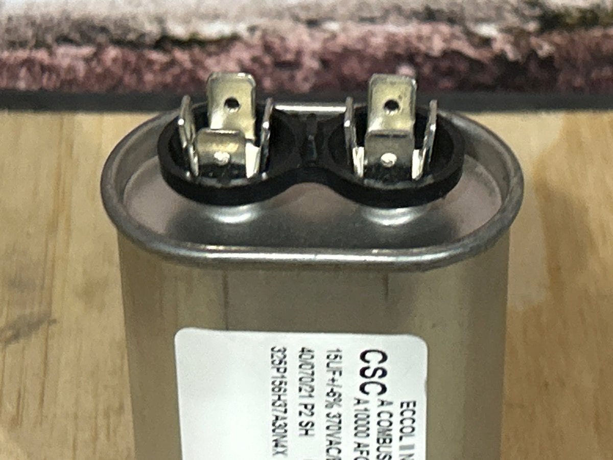 370 Vac, 15MFD 50/60 Hz, Oval Capacitor