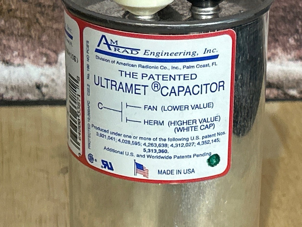 370 Vac, 50+10MFD 50/60 Hz, Round Capacitor