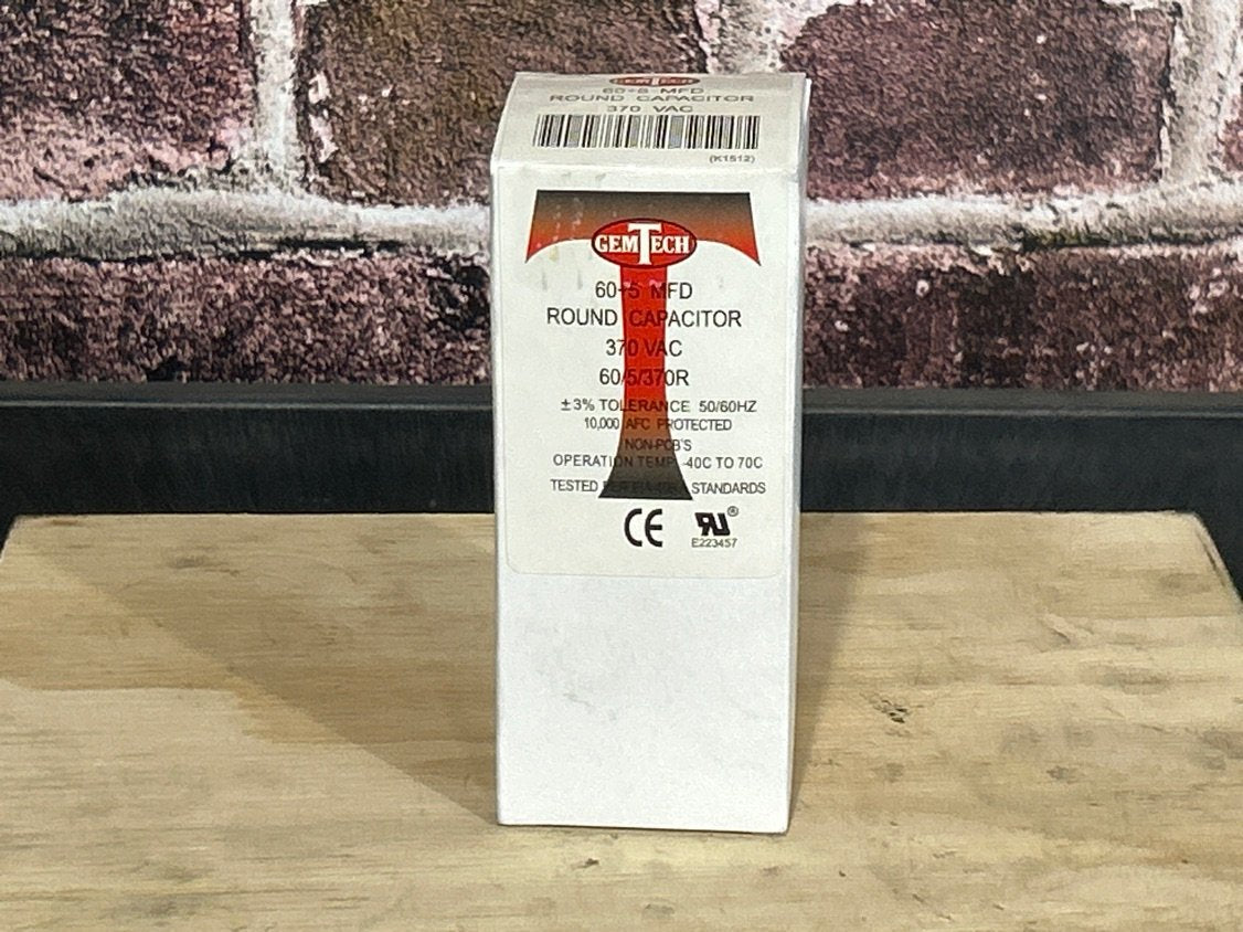 370Vac, 50+5MFD 50/60Hz, Round Capacitor