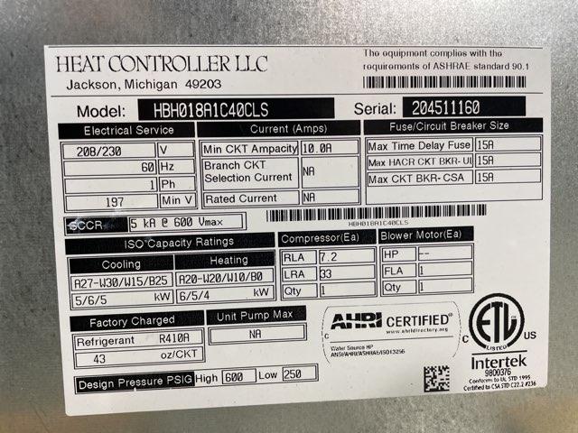 1.5 Ton Two-Stage ECM Horizontal Geothermal Heat Pump 203-280/60/1 R410A 24.8 EER