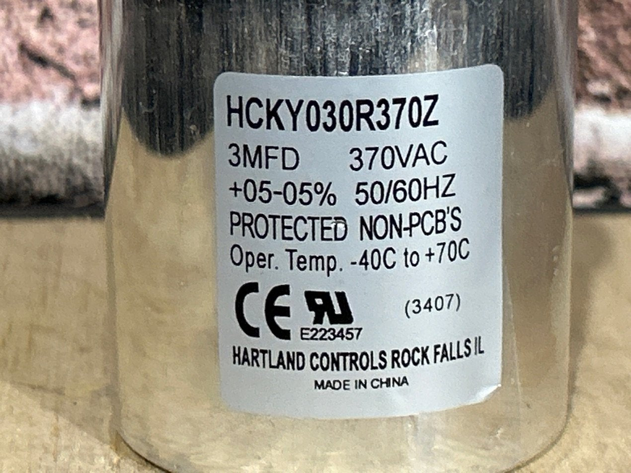 370 Vac, 3MFD 50/60 Hz, Round Capacitor