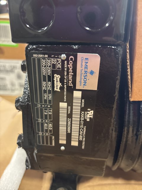 0.5 Ton Refrigeration Semi-Hermetic Compressor 208/230/60/1 R404A