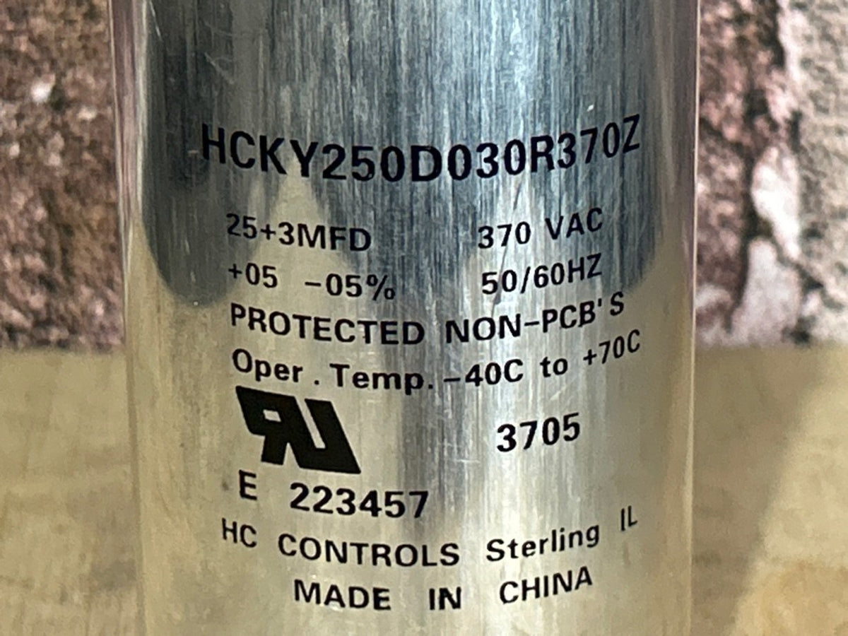 370 Vac, 25+3MFD 50/60 Hz, Round Capacitor