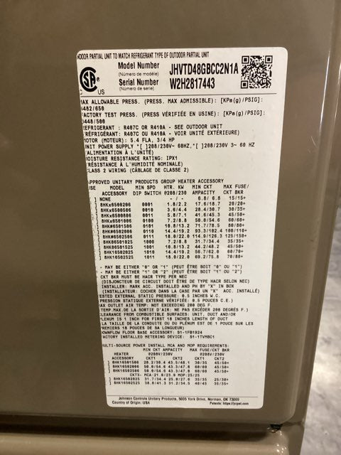 4 Ton AC/HP ECM Communicating Multiposition Air Handler 208-230/60/1 R-410A CFM 1600