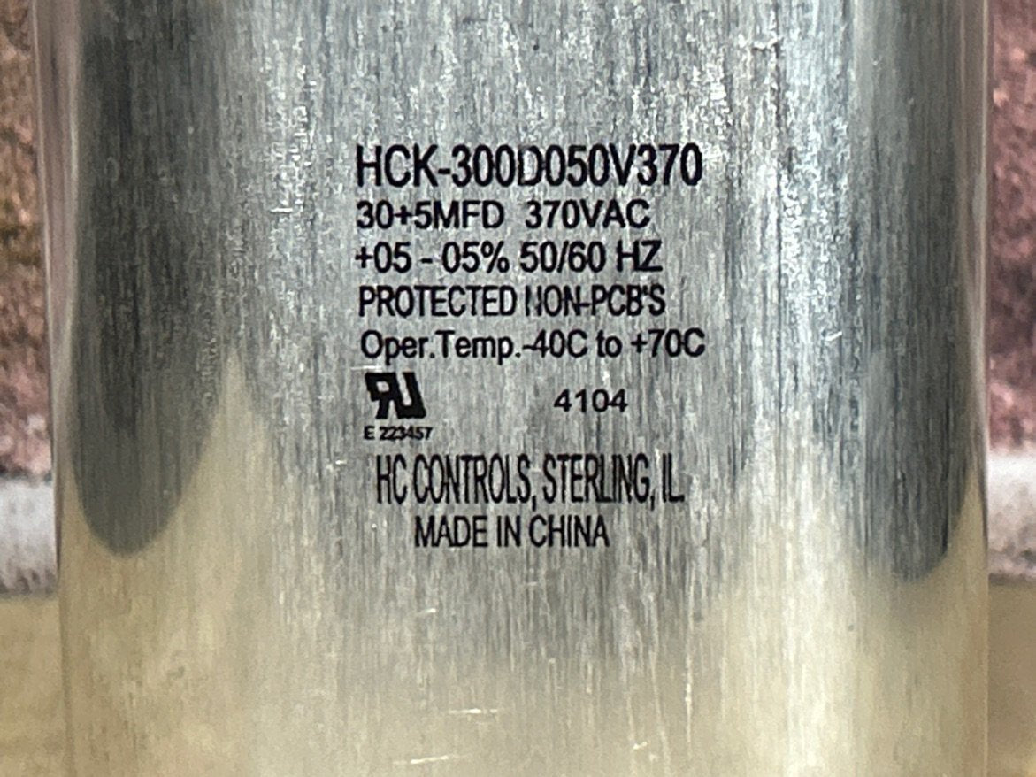 370 Vac, 30+5MFD 50/60 Hz, Oval Capacitor
