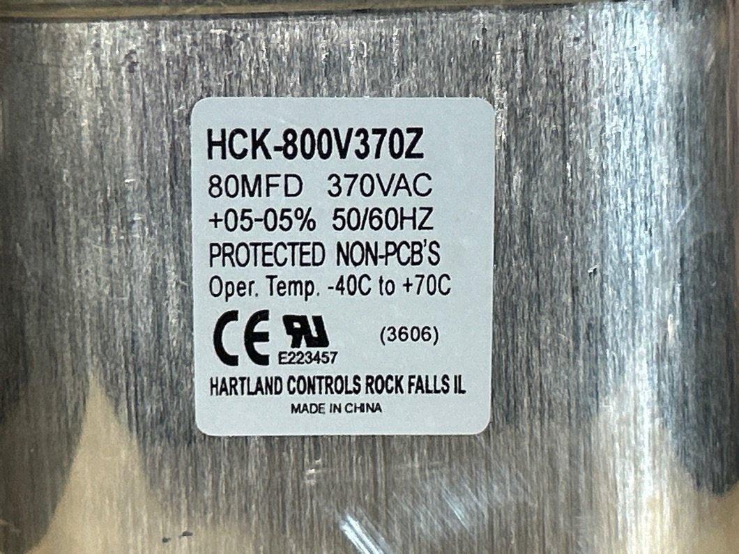 370 Vac, 80MFD 50/60 Hz, Oval Capacitor