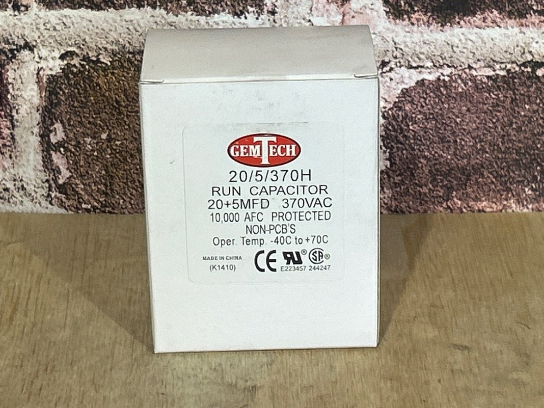 370 Vac, 20+5MFD 50/60 Hz, Oval Capacitor