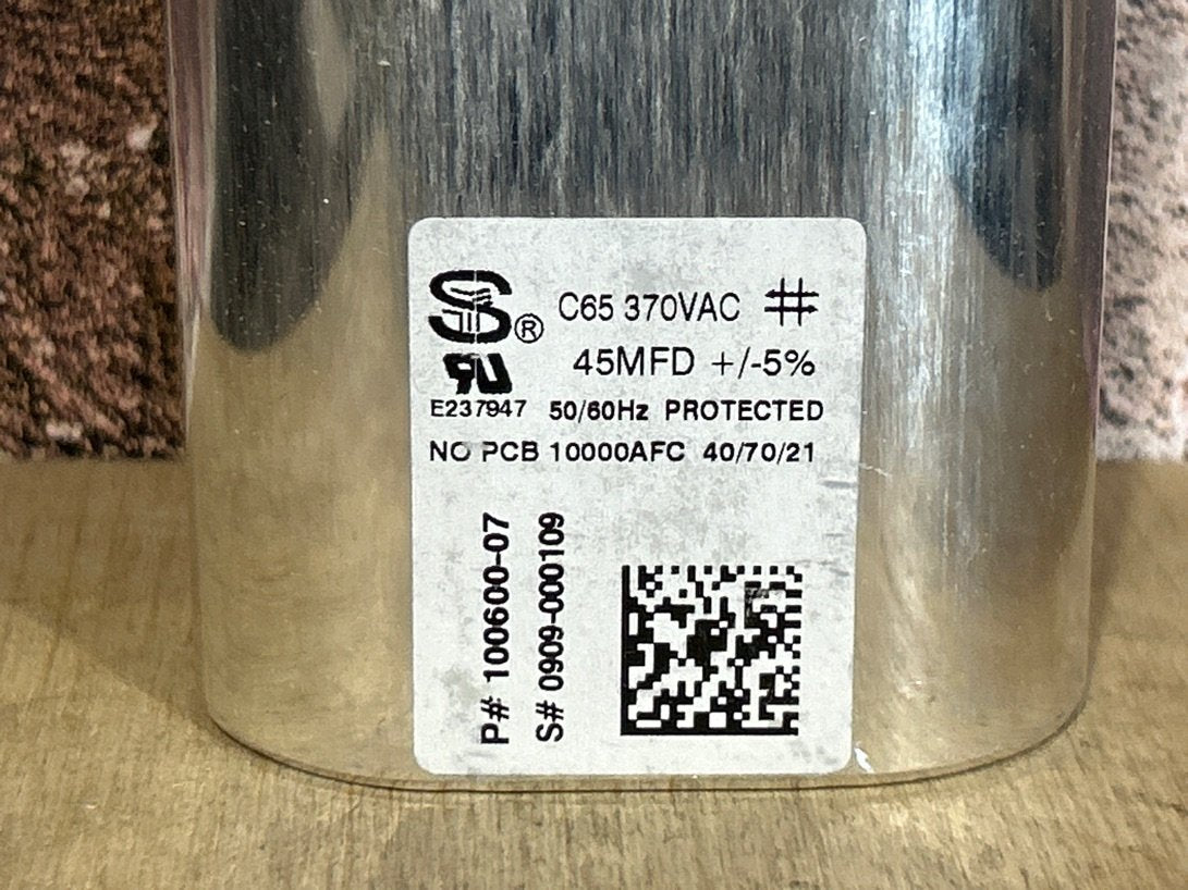 370 Vac, 45MFD 50/60 Hz, Oval Capacitor