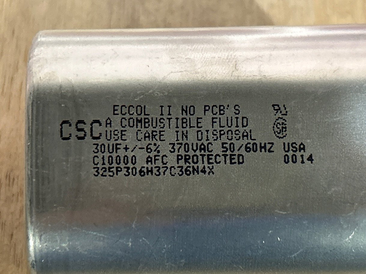 370 Vac, 30MFD 50/60 Hz, Oval Capacitor