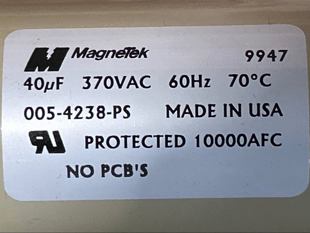 370 Vac, 40MFD 60 Hz, Round Capacitor