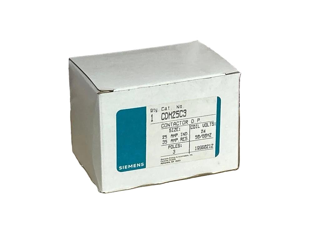 24 V, 50/60 Hz, 25 Amps 3 Pole Contactor