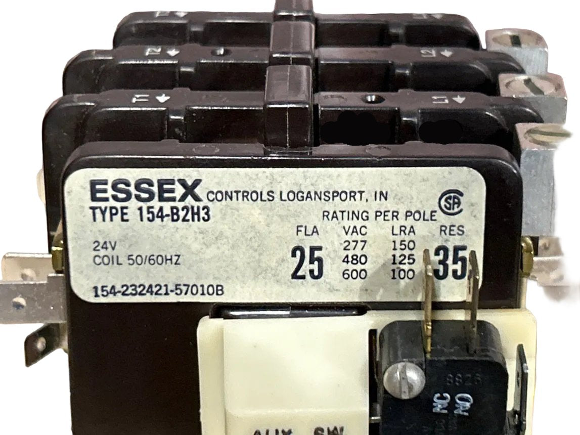 24 V, 50/60 Hz, 25 Amps 3 Pole Contactor