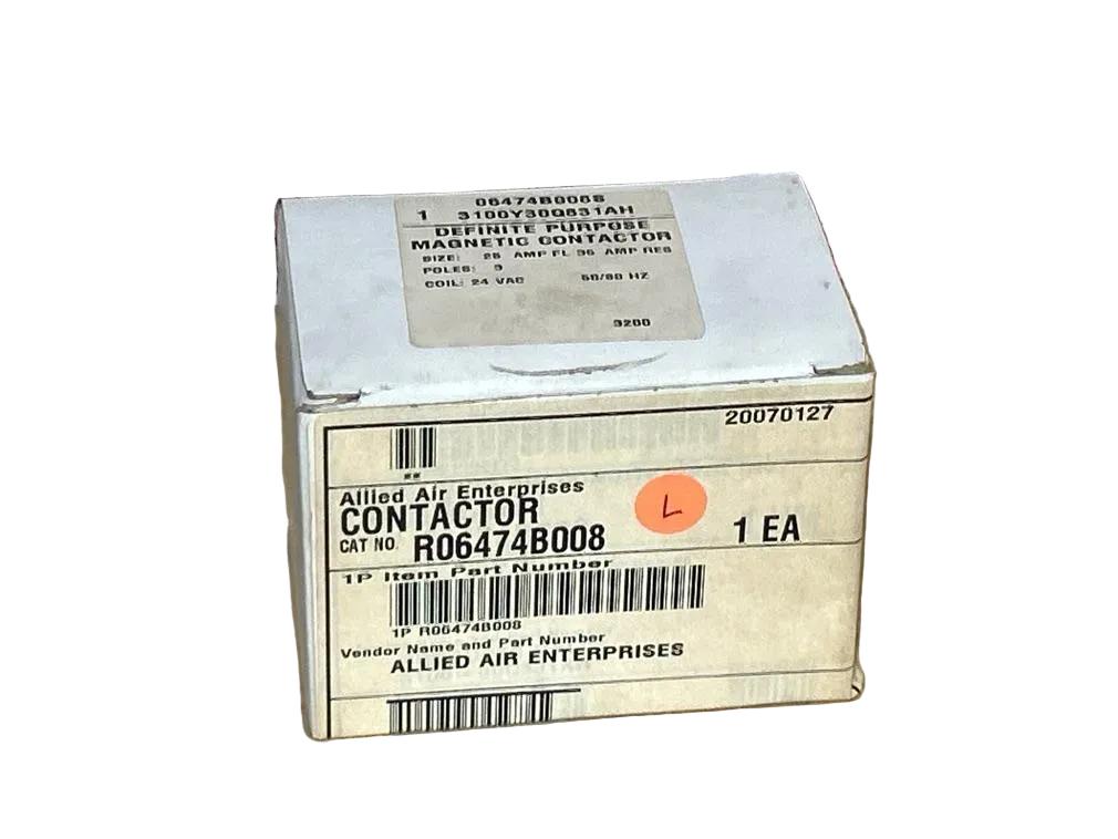 24 V, 50/60 Hz, 25 Amps 3 Pole Contactor