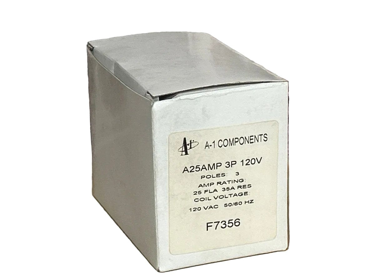 120 V, 50/60 Hz, 25 Amps 3 Pole Contactor