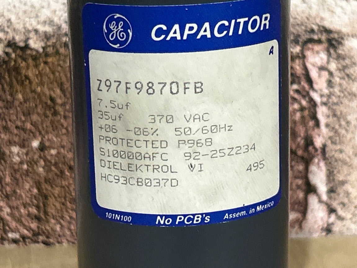 370 Vac, 35+7.5MFD 50/60 Hz, Round Capacitor