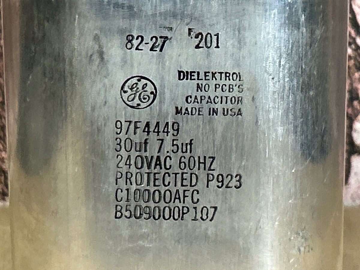 370 Vac, 30+7.5MFD 50/60 Hz, Oval Capacitor
