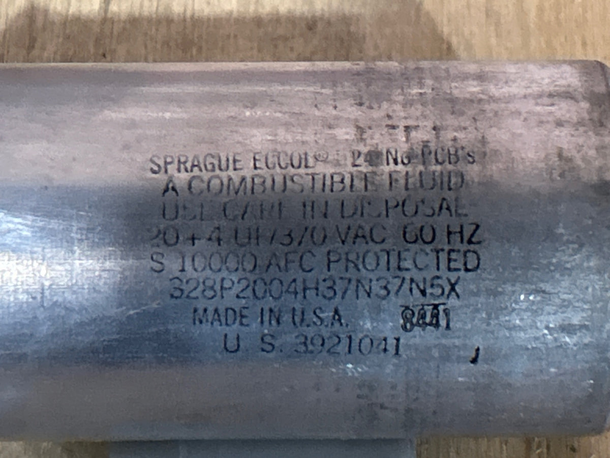 370 Vac, 20+4MFD 50/60 Hz, Round Capacitor