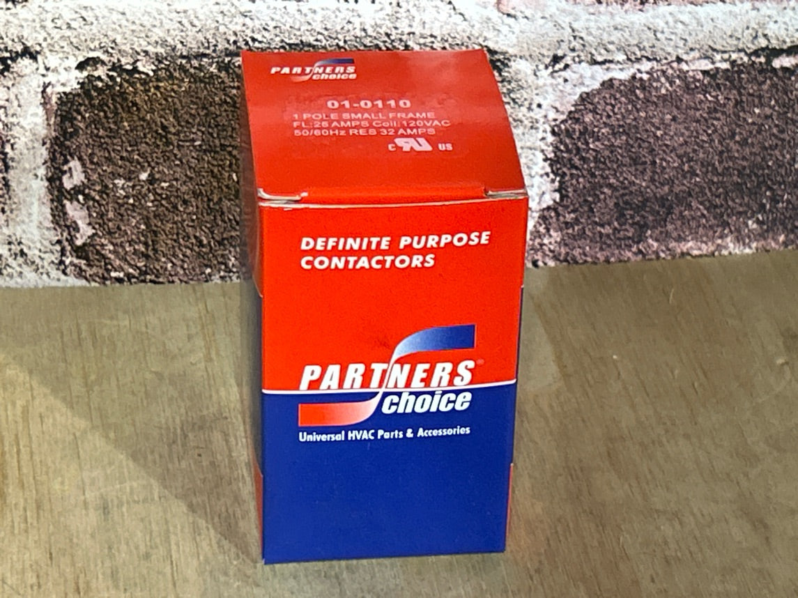 120 V, 50/60 Hz, 25 Amps 1 Pole Contactor