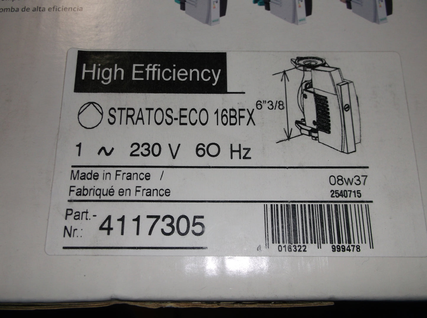 1/25HP BRONZE WATER CIRCULATING PUMP 230/60/1