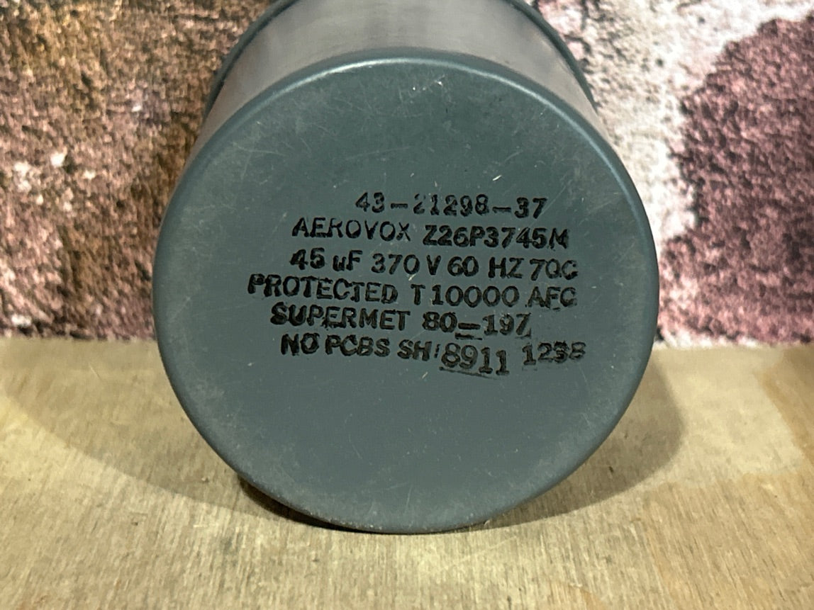 370 Vac, 45MFD 60 Hz, Round Capacitor