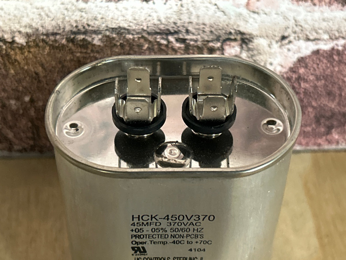 370 Vac, 45MFD 50/60 Hz, Oval Capacitor