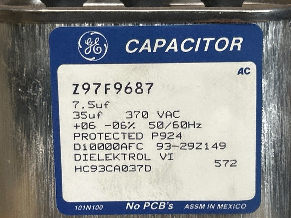 370 Vac, 25+7.5MFD 50/60 Hz, Oval Capacitor