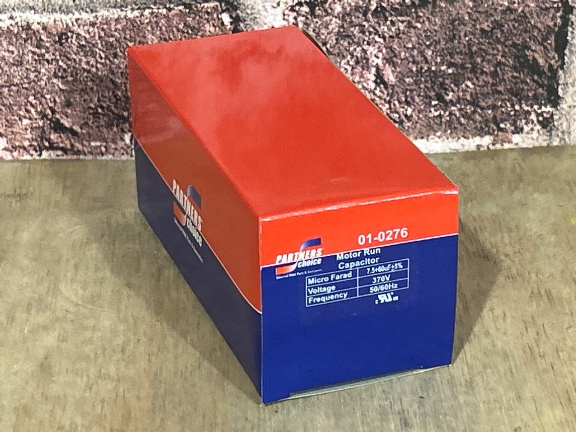 370 Vac, 60+7.5MFD 50/60 Hz, Round Capacitor