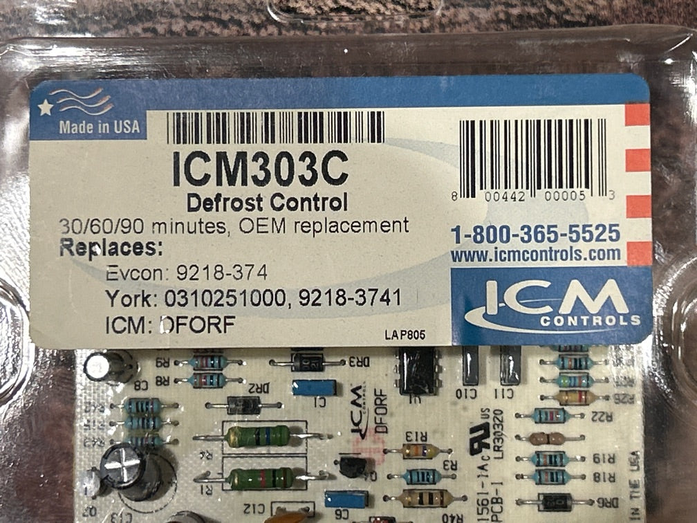 18-30V, 50/60Hz, 1 Amp, 30/60/90 Minutes, Defrost Timer Control Board