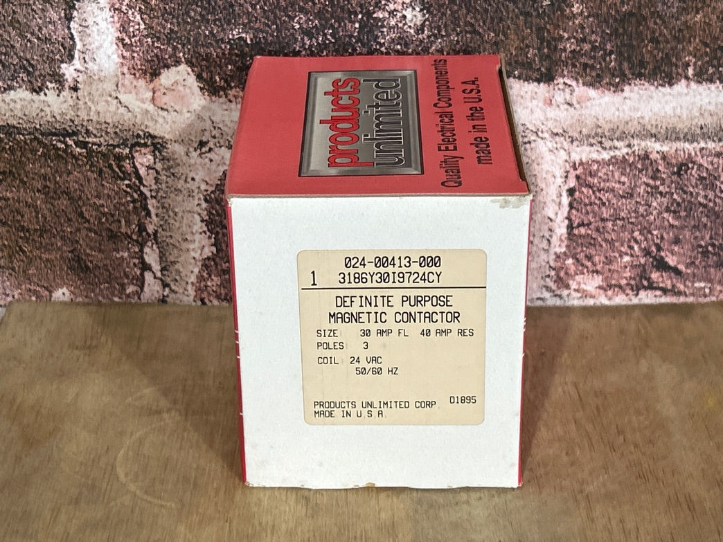 24 V, 50/60 Hz, 30 Amps 3 Pole Contactor