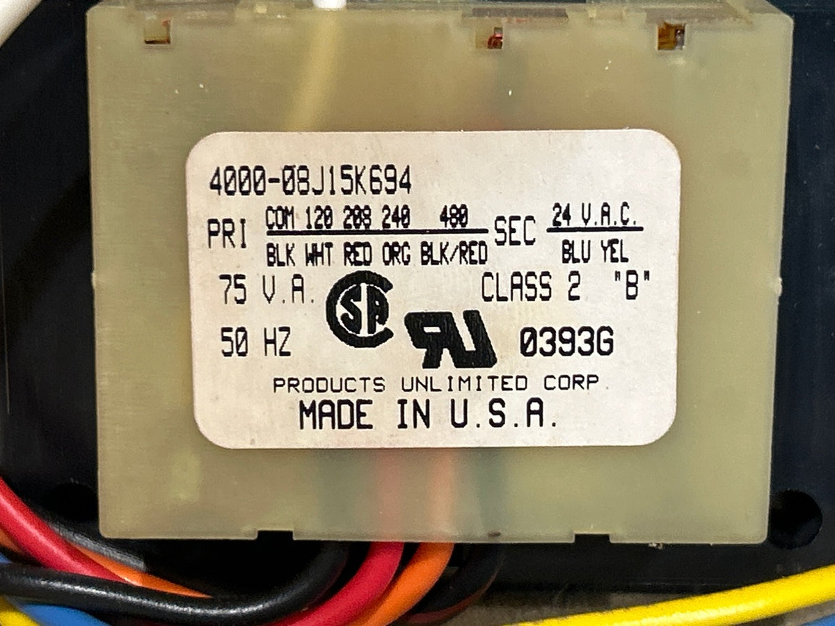 120/208/240/480/24 V, 50/60 Hz, 75VA Transformer