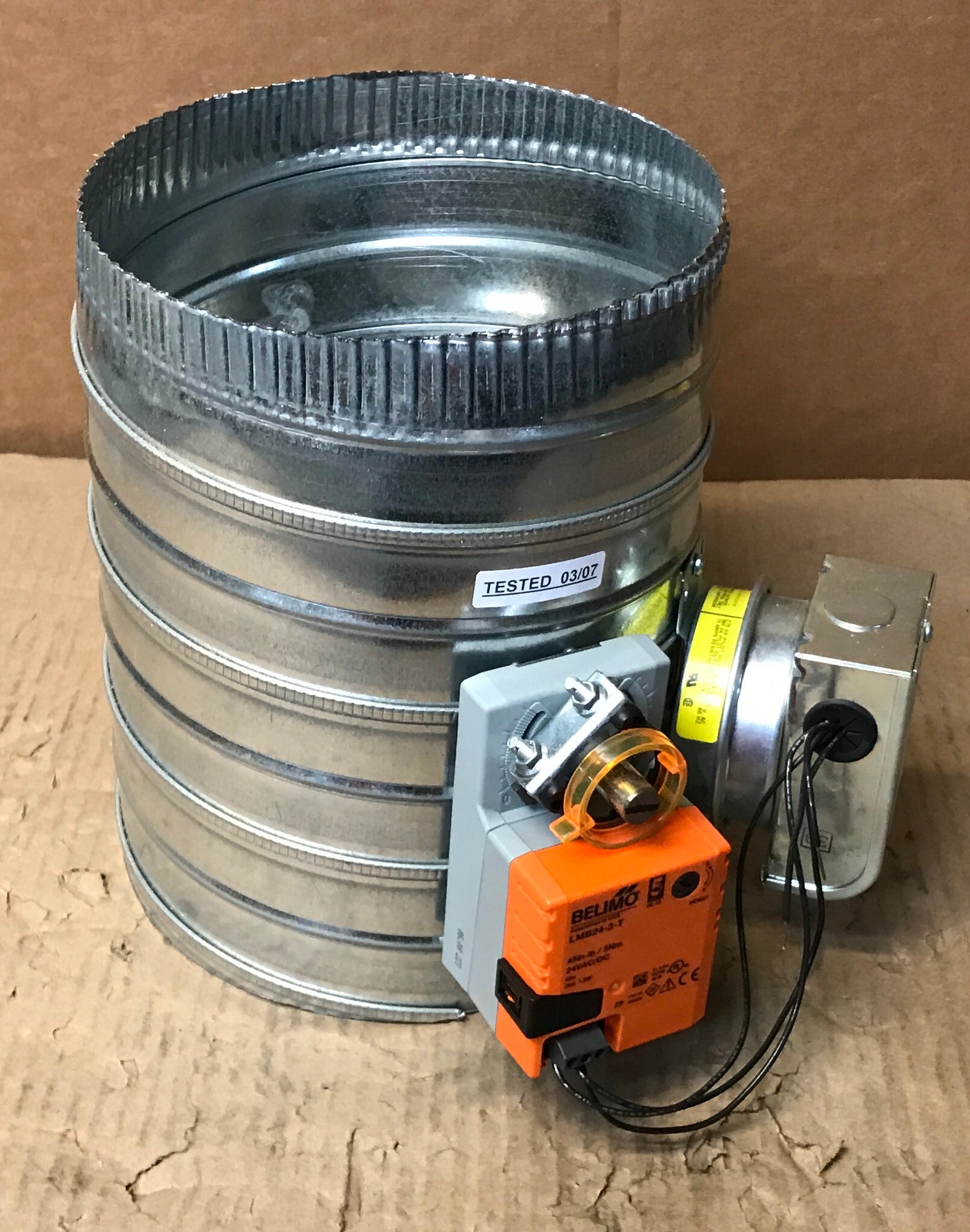 8" STATIC PRESSURE CONTROLLED MOTORIZED BYPASS DAMPER/W 24 VOLT MODULATING ACTUATOR 