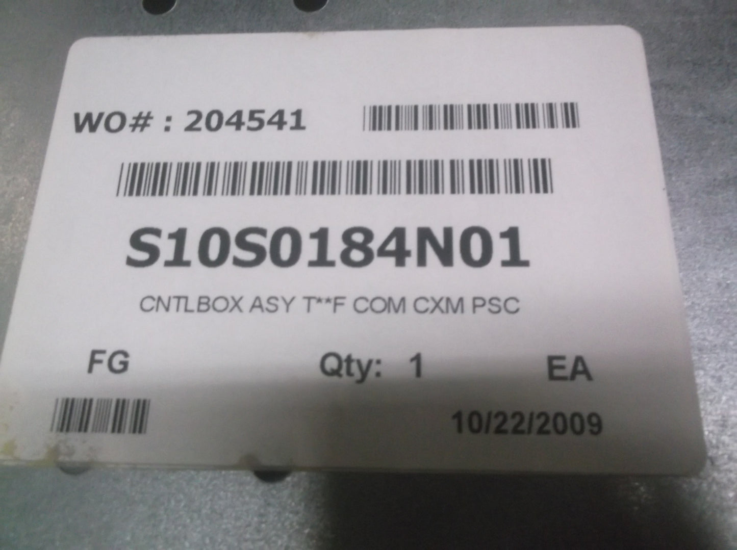 CONTROL BOX ASSEMBLY FOR T**F COM CXM PSC