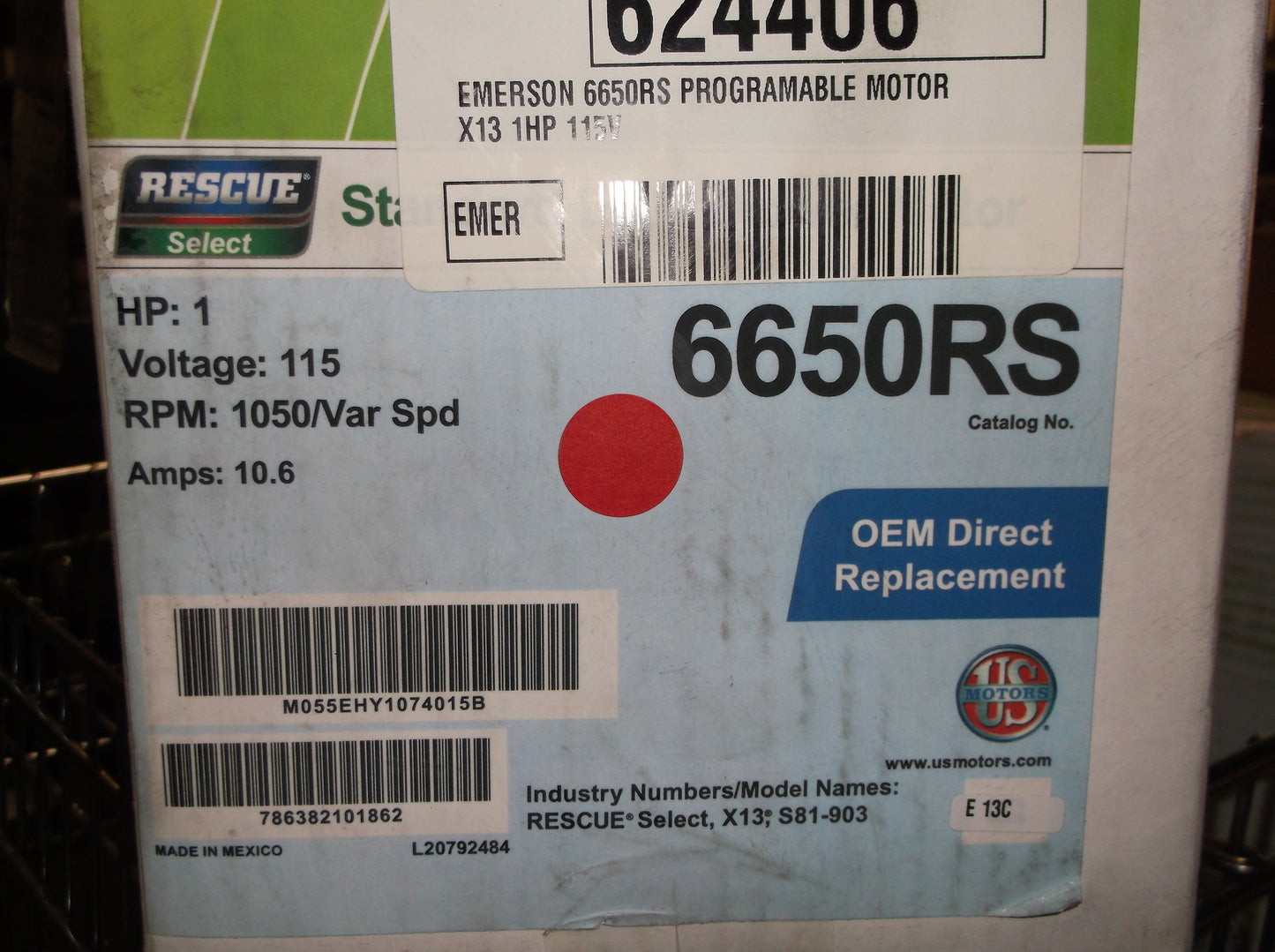 1HP RESCUE SELECT STANDARD ECM DIRECT DRIVE BLOWER MOTOR 115/50-60/1 1050/VARIABLE SPEED