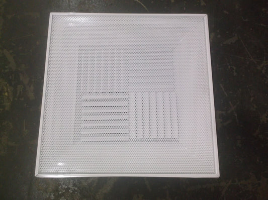 24" X 24" T-BAR PERFORATED MODULAR CORE SUPPLY DIFFUSER WITH 14" SQUARE COLLAR
