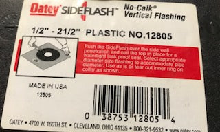 1/2" TO 2-1/2" SIDE FLASH NO-CALK PLASTIC VERTICAL ROOF FLASHING
