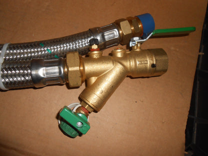 1" x 24" 10.5GPM HOSE ASSEMBLY KIT WITH ISOLATION VALVE, AUTO FLOW REGULATOR AND STRAINER