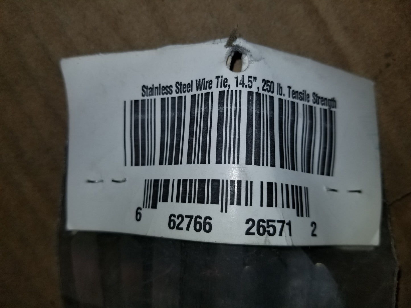 14-1/2"LONG STAINLESS STEEL WIRE TIES 250lb.TENSILE STRENGTH***SOLD 50 PER BAG**