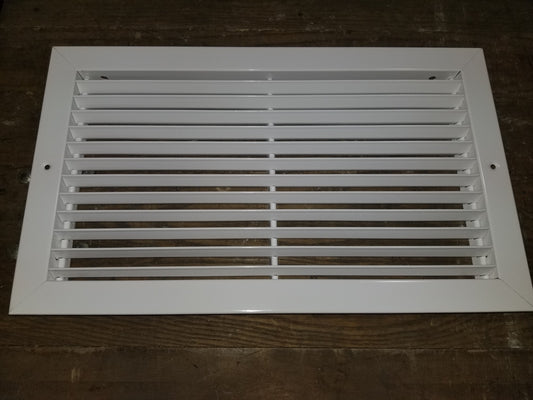 18" X 10" WHITE STEEL LAY-IN STATIONARY BAR HORIZONTAL RETURN GRILLE