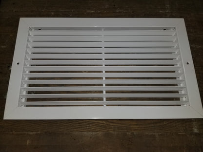 18" X 10" WHITE STEEL LAY-IN STATIONARY BAR HORIZONTAL RETURN GRILLE