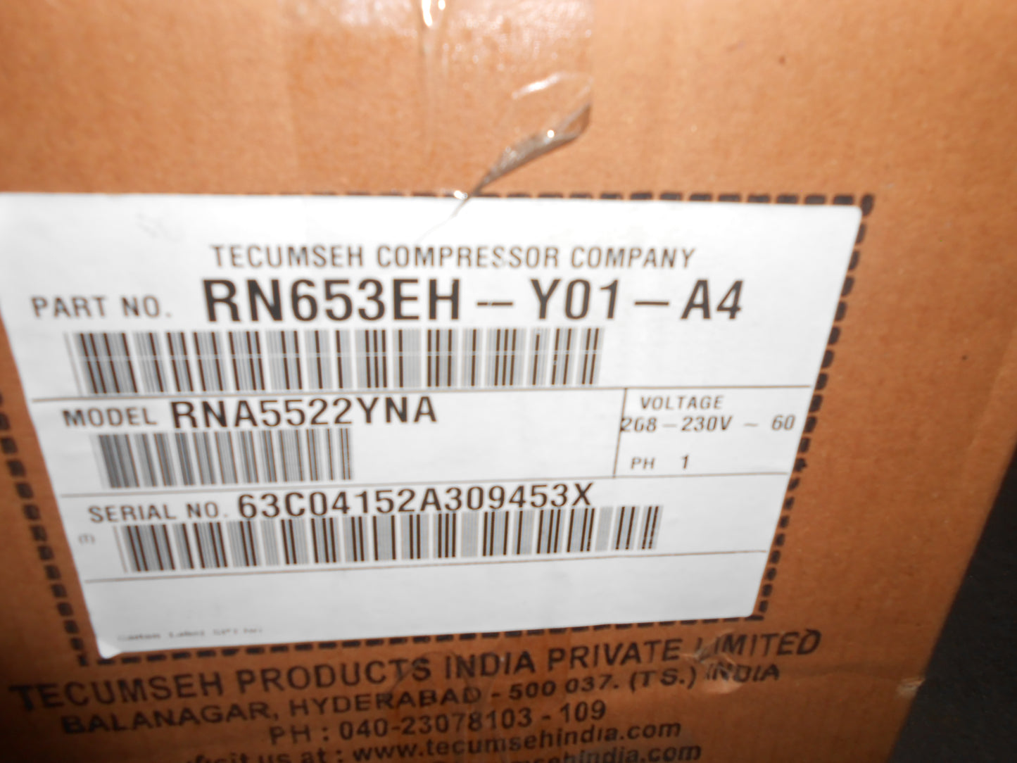 2HP HIGH TEMPERATURE ROTARY COMPRESSOR 208-230/60/1 R-134A