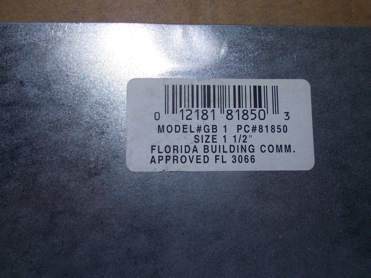 1 1/4"-1 1/2" GALVANIZED STEEL BASE ROOF FLASHING