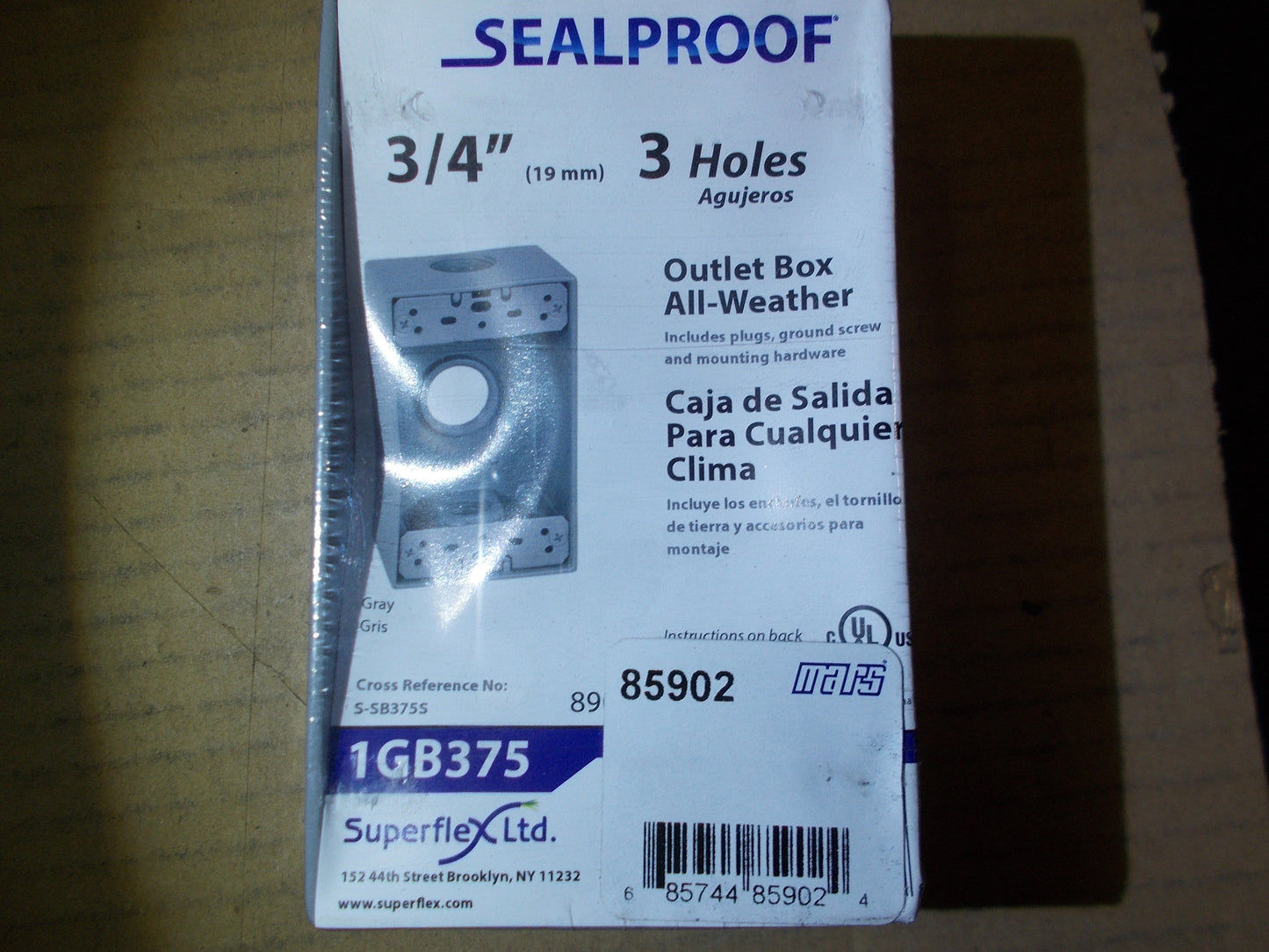 3/4" 3 HOLE OUTLET BOX ALL-WEATHER