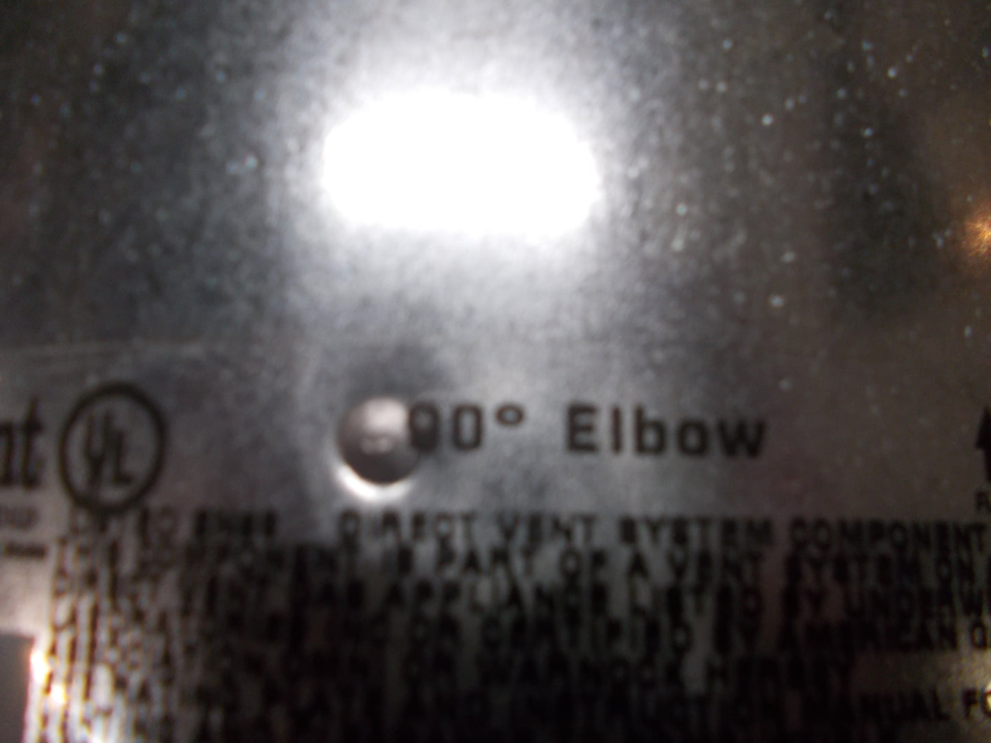 ELBOW 90 DEGREE 4" X 7" B-VENT GALVANIZED STEEL